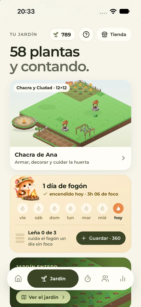 Jardín con las plantas cosechadas